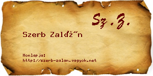 Szerb Zalán névjegykártya