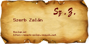 Szerb Zalán névjegykártya